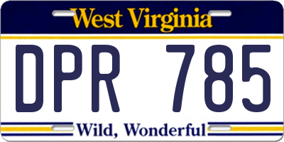 WV license plate DPR785