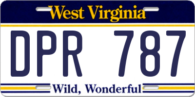 WV license plate DPR787