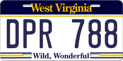 WV license plate DPR788