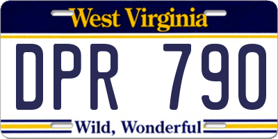 WV license plate DPR790