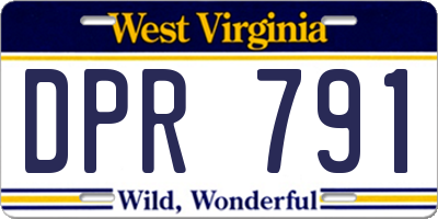WV license plate DPR791