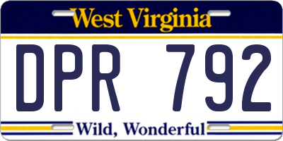 WV license plate DPR792