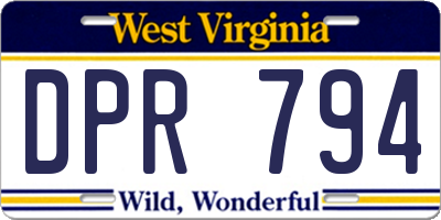 WV license plate DPR794