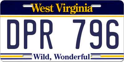 WV license plate DPR796