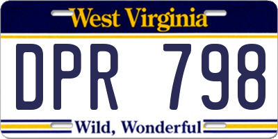 WV license plate DPR798