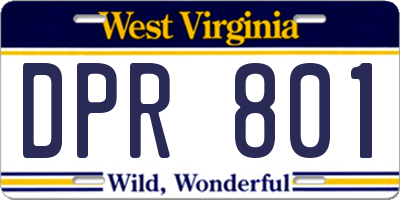 WV license plate DPR801