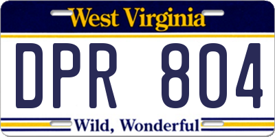 WV license plate DPR804