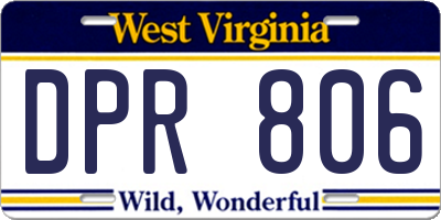 WV license plate DPR806