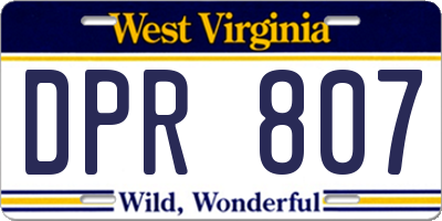 WV license plate DPR807