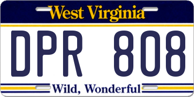 WV license plate DPR808