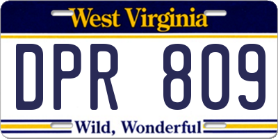 WV license plate DPR809