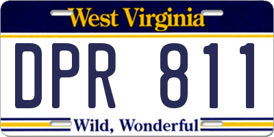 WV license plate DPR811