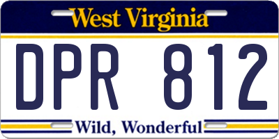 WV license plate DPR812