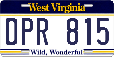 WV license plate DPR815