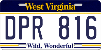 WV license plate DPR816