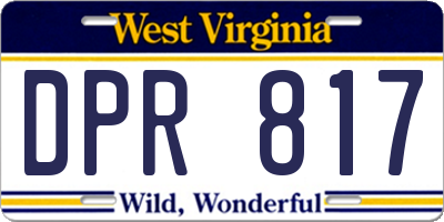 WV license plate DPR817