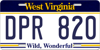 WV license plate DPR820