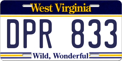 WV license plate DPR833