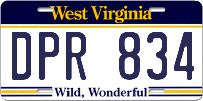WV license plate DPR834