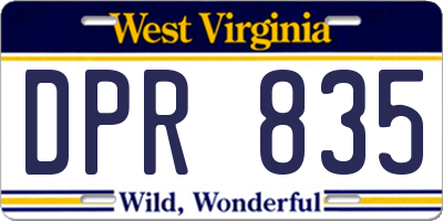 WV license plate DPR835
