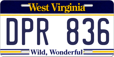 WV license plate DPR836