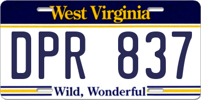 WV license plate DPR837