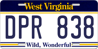 WV license plate DPR838