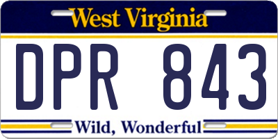 WV license plate DPR843