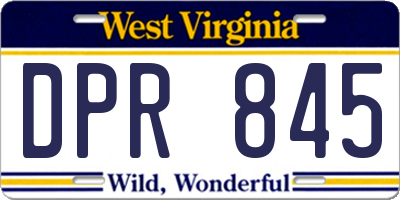 WV license plate DPR845
