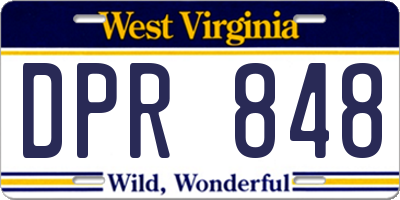 WV license plate DPR848