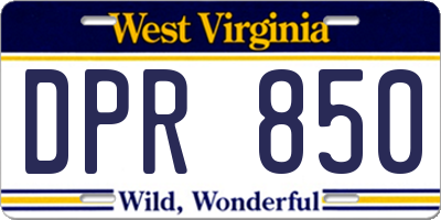 WV license plate DPR850
