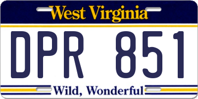 WV license plate DPR851