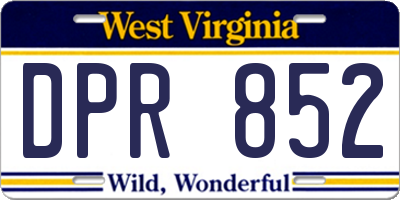 WV license plate DPR852