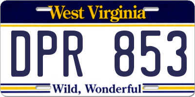 WV license plate DPR853
