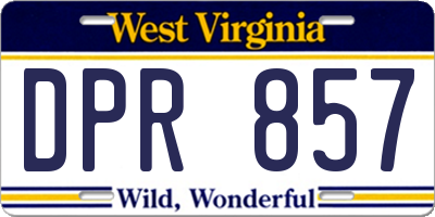 WV license plate DPR857