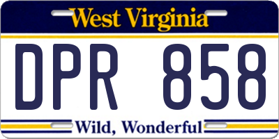 WV license plate DPR858