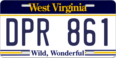 WV license plate DPR861