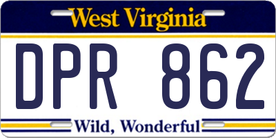 WV license plate DPR862