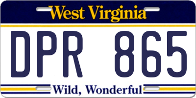 WV license plate DPR865