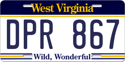 WV license plate DPR867
