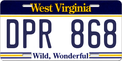 WV license plate DPR868