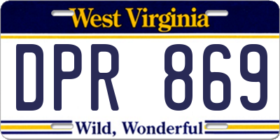 WV license plate DPR869