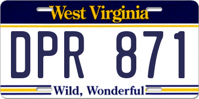 WV license plate DPR871