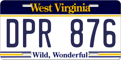 WV license plate DPR876