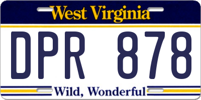 WV license plate DPR878