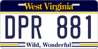 WV license plate DPR881
