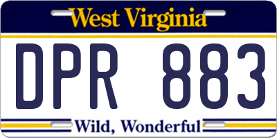 WV license plate DPR883