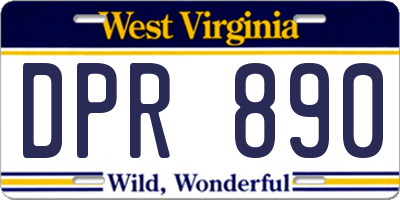 WV license plate DPR890