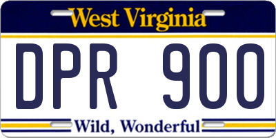 WV license plate DPR900