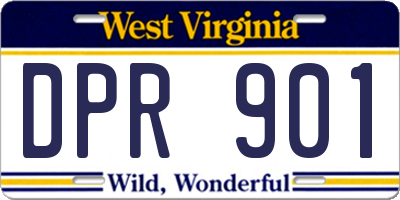 WV license plate DPR901
